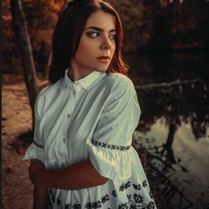 Kate Spade embroidered poplin shirt